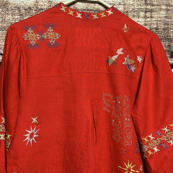 Johnny Was Size XS red color with multiple design - Picture 5 of 9